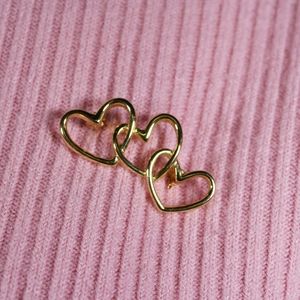 Triple Heart Goldtone Brooch